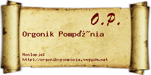 Orgonik Pompónia névjegykártya